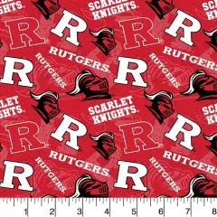 Sykel Enterprises-Rutgers University Cotton Fabric-Rutgers Scarlet Knights Tone On Tone Cotton Quilting Fabric
