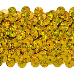5 yards of 4 Row 1 1/2" Starlight Hologram Stretch Sequin Trim | 5 yard cut Gold