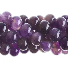Earth's Jewel Semi-Precious 8mm Dark Amethyst Natural Round Strung Bead