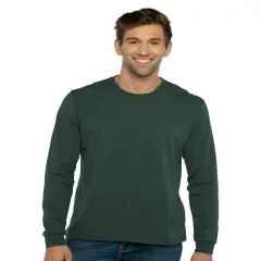 Next Level&reg; Sueded Classic Fit Crewneck Long Sleeve T-Shirt Heather forest green