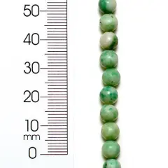 6 Packs of Green Spot Jade 6mm Round Beads