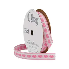 1/2-Inch x 9-Feet, Pink Hearts Craft Ribbon