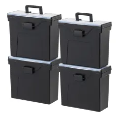 IRIS USA Portable Letter Size File Box with Handle for Hanging Folders