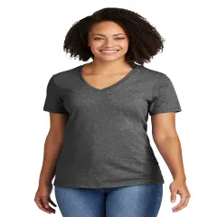 Allmade&reg; Women&rsquo;s Recycled Blend Short Sleeve V-Neck Tee R. charcoal heather