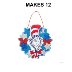 Dr. Seuss&trade; The Cat in the Hat&trade; Patriotic Wreath Craft Kit- Makes 12