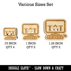 Crying Kawaii Computer Face Emoticon Wood Buttons for Sewing Knitting Crochet DIY Craft