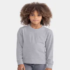Next Level&reg; Youth Long Sleeve Cotton T-Shirt Heather grey