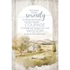 God Grant Me The Serenity Wood Plaque with Easel and Hook Wall Tabletop Art - 4 inches x 6 inches