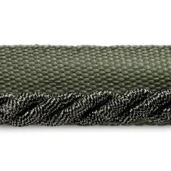 10 yards of Gloria 1/4" Metallic Twisted Lip Cord Trim | 10 yard cut Black/Silver