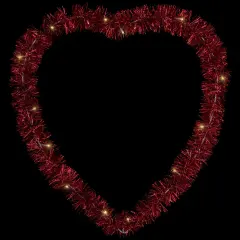 Northlight LED lighted Tinsel Heart Valentine's Day Window Silhouette - 25.25" - Red