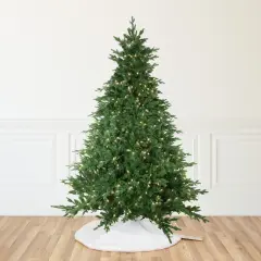 Northlight Real Touch&trade;️ Pre-Lit Medium Minnesota Balsam Fir Artificial Christmas Tree - 7.5' - Warm White LED Green