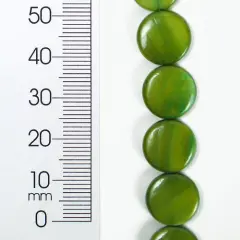 6 Packs of Tinted Shell 12mm Round Olive 2x8" Strand