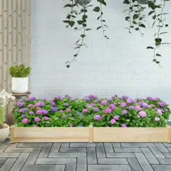 Raised Flowers Vegetables Garden Wooden Planter Box