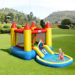 Inflatable Kids Slide Bounce House With 550w Blower