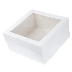 12 x 12 x 6" White Bakery Boxes with Window Pastry Boxes for Cakes, Cookies and Desserts