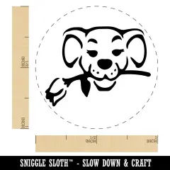 Romantic Dog with Rose in Mouth Self-Inking Rubber Stamp Ink Stamper for Stamping Crafting Planners Brown