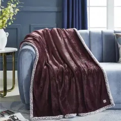 Orville Flannel Reversible Sherpa Throw 50"x60" Purple
