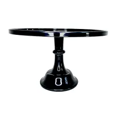 Durable Black Melamine Pedestal Cake Stand &ndash; Elegant 11.5" Dessert Display for Events, Parties & Celebrations
