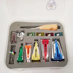 Bias Tape Maker Kits All 5 Sizes 6MM 9MM 12MM 18MM 25MM Binding Foot Craft Clips Awl Quilter's Pin