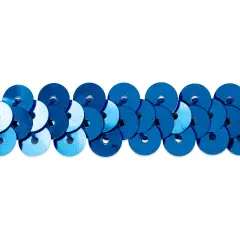 20 yards of 1 Row 3/8" Metallic Stretch Sequin Trim | 20 yard cut Royal Blue