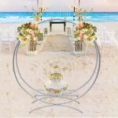 Round Cake Stand Flower Stand Floral Holder Wedding Decor Arch Decor Silver 77cm