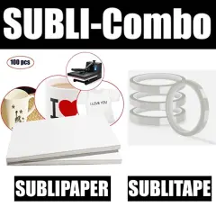 Dye Sub COMBO 4 Rolls CLEAR HEAT RESISTANT Tape 6mm x 33m + 100 Sh 8.5&rdquo;x11&rdquo; SUBLIPAPER