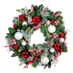 Lighted Christmas Wreath - Nordic
