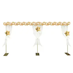 Gold Modern Steel Freestanding Photography Backdrop Stand Rack For Wedding Party