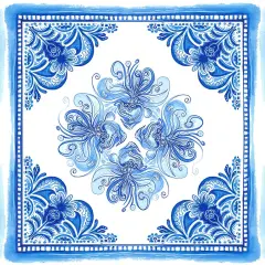 Artisan Tile Blue I Poster Print by Diannart Diannart # 12595