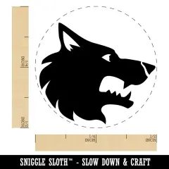 Wolf Head Side Profile Self-Inking Rubber Stamp for Stamping Crafting Planners Lime Green