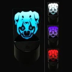 Rottweiler Head Dog Pet 3D Illusion LED Night Light Sign Nightstand Desk Lamp