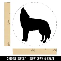 Howling Wolf Solid Self-Inking Rubber Stamp for Stamping Crafting Planners Pink