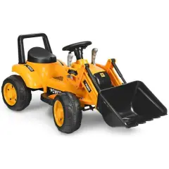 Kids Ride On Excavator Digger 6V Battery Powered Tractor - Yellow