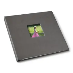 Gallery Leather Yarmouth 12 x 12 Scrapbook, Hold Keepsakes and Memories, Bonded Leather, Post-Bound, 20 pages, - 12.75" x 14.5" Freeport Slate