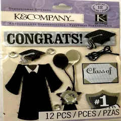 K & Company Graduation Day Dimensional Stickers