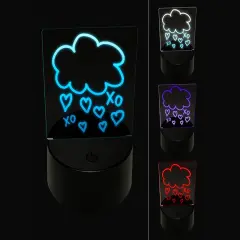 Showers of Love Hearts 3D Illusion LED Night Light Sign Nightstand Desk Lamp