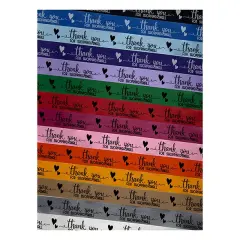 Thank You for Shopping Small Business Hearts Satin Ribbon for Bows Gift Wrapping - 1" - 3 Yards Orange Ribbon