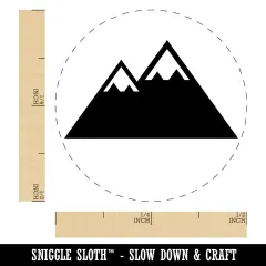 Snow Topped Mountains Self-Inking Rubber Stamp for Stamping Crafting Planners Pink