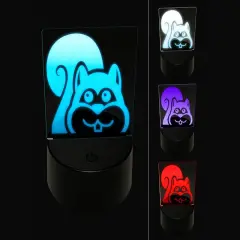 Peeking Squirrel 3D Illusion LED Night Light Sign Nightstand Desk Lamp