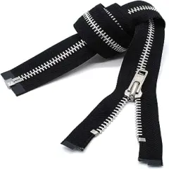 YKK 33" Jacket Zipper YKK #8 Extra Heavy Duty Aluminum Separating ~ Color Black (1 Zipper/Pack)
