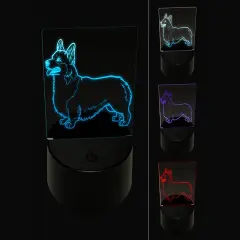 Alert Pembroke Welsh Corgi Pet Dog 3D Illusion LED Night Light Sign Nightstand Desk Lamp