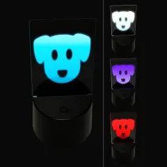 Simple Puppy Dog Head Icon 3D Illusion LED Night Light Sign Nightstand Desk Lamp