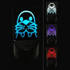 Peeking Walrus 3D Illusion LED Night Light Sign Nightstand Desk Lamp