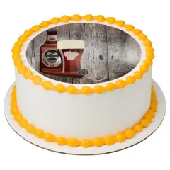 Beard and Hops Edible Cake Topper Image 7.5" Round