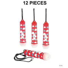 Valentine Mini Flashlights On A Rope - 12 Pc.