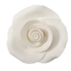 White 2" Rose Sugar Soft Premium Edible Decorations - 18 roses per order