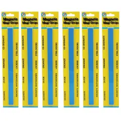 Magnetic Magi-Strips, Blue, 12 Feet Per Pack, 6 Packs