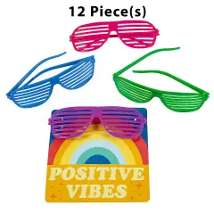 Kids Shutter Glasses with Positive Vibes Card - 12 Pc.