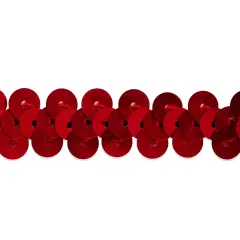 10 yards of 1 Row 3/8" Metallic Stretch Sequin Trim | 10 yard cut Red