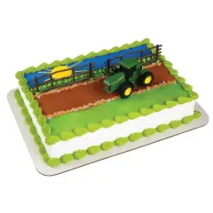 John Deere Farm Tractor with Fence Cake Kit 3 Piece